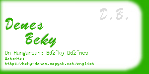 denes beky business card